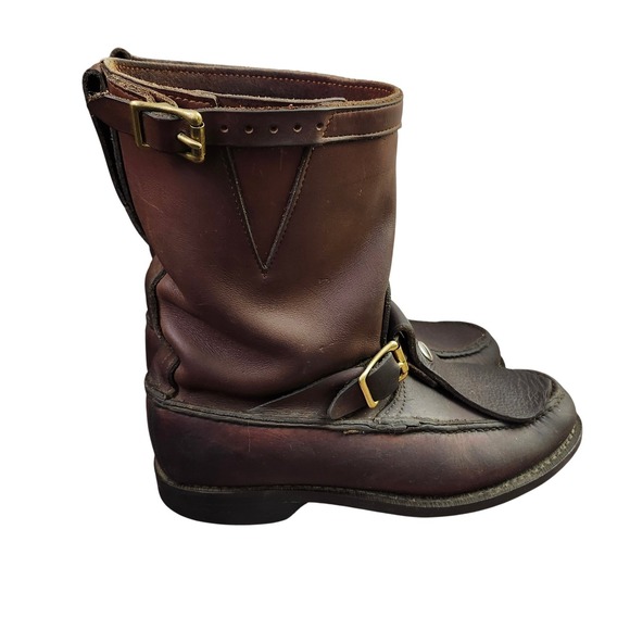 Vintage Gokey The Classic Boot Engineer Hunting Boots Mens 10D Double Buckle - Picture 7 of 11